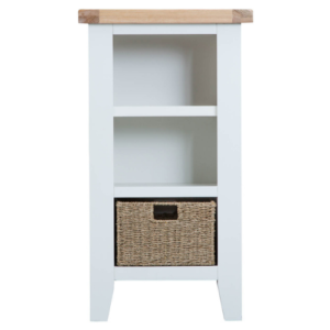 Ginjiro Small Narrow White Bookcase | Fully Assembled