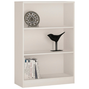 ShizukaMedium Wide Bookcase | Pearl White | Self Assembly