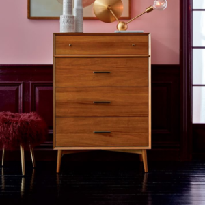 Mid-Century 4-Drawer Dresser – Acorn