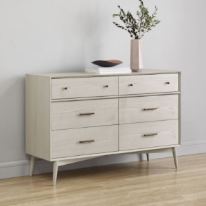 Mid-Century 6-Drawer Dresser – Pebble