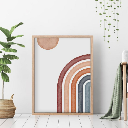 Abstract Rainbow Wall Art Digital Print Minimalist - Abstract Rainbow Wall Art Digital Print Minimalist