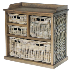 CarmelaGrey Rattan Storage Unit | Fully Assembled