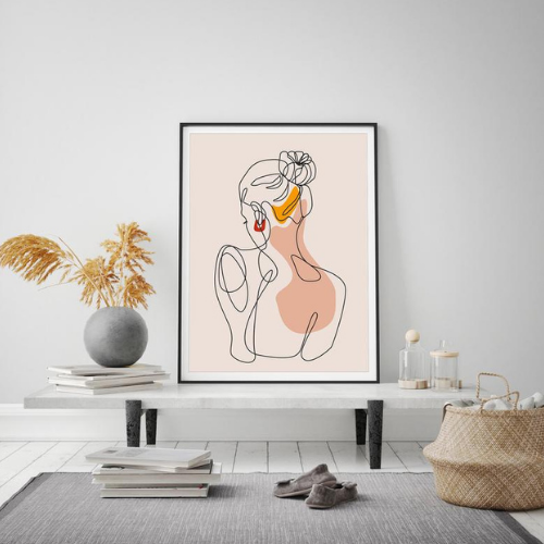 Female Nude Body Print Fine Line Print - Female Nude Body Print, Fine Line Print