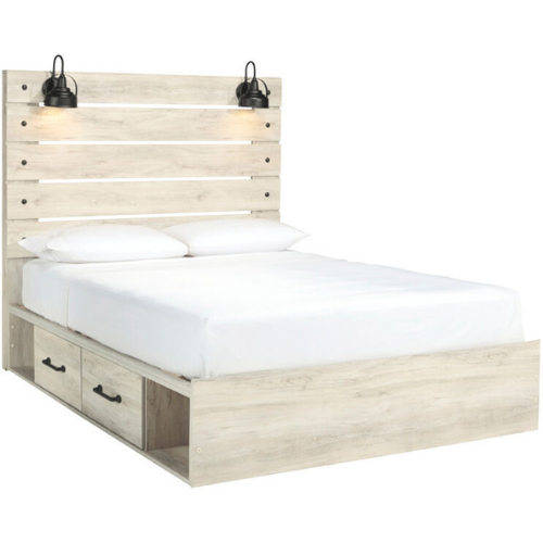 GranollersWhite Queen 2 Drawer Storage Bed - GranollersWhite Queen 2 Drawer Storage Bed