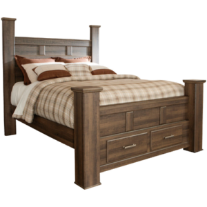 MéridaDark Brown Queen Storage Poster Bed