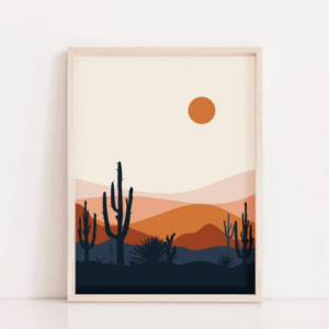 Mid Century Modern Cactus Print, wall art