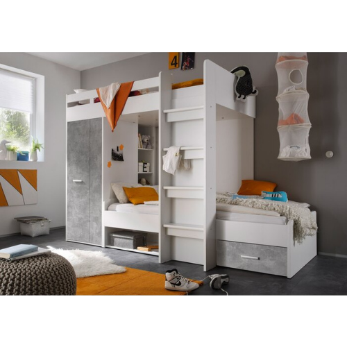 Piedras Blancas Single Bed with Shelf and Drawers - Piedras Blancas Single Bed with Shelf and Drawers