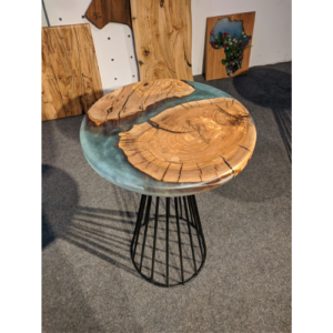 Tree Wood Epoxy Resin Round Side Table