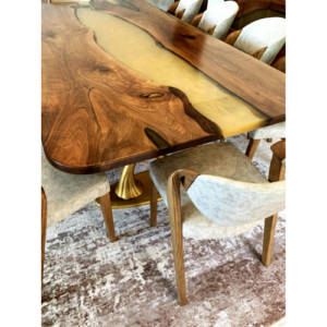 Walnut Straight Edge Dining Table