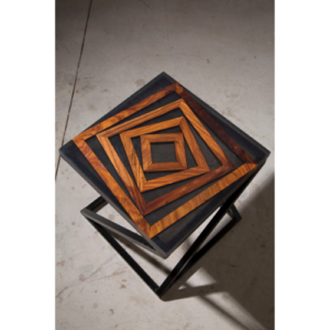 Artisan Geometric Side Table – Epoxy