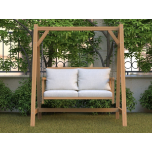 Swing for two people – with cushion- beech wood -150 x 122 x 185 cm