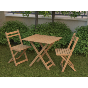 Outdoor wooden set – table + 2 chair