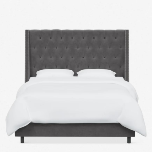 Ananda Bed – Grey Velvet