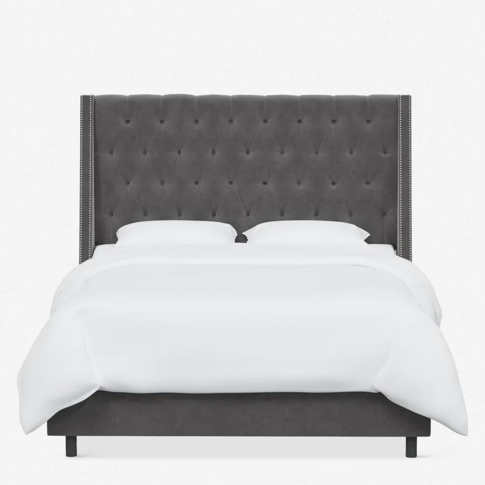 47 - Ananda Bed - Grey Velvet