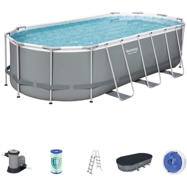 Bestway Power Steel Oval Above Ground Pool 5.49mx2.74mx1.22m 56710